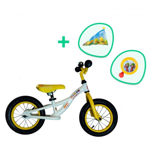 Studio 100 Loopfiets met 2 wielen Maya de Bij loopfiets met accessoires 12 Inch Junior Wit