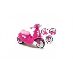 SMOBY Roze autopeddrager + stille wielen